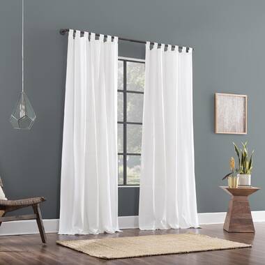 Hague Archaeo Eila Linen Cotton Blend Semi-Sheer Tab Top Curtain Panel